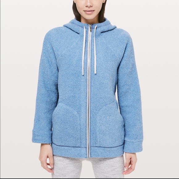 lululemon athletica Jackets & Blazers - New LULULEMON So Sherpa Hooded Jacket Blue HLUN 8